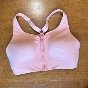 Athleta zip front sports bra, 36D, pink